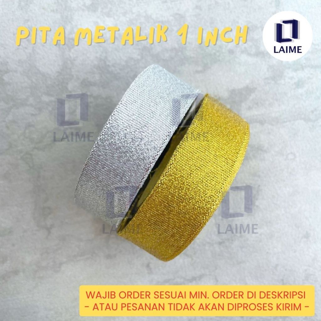 

Pita Glitter Metalik 3/4 Inch - Gliter Perak Emas 2 cm 2cm