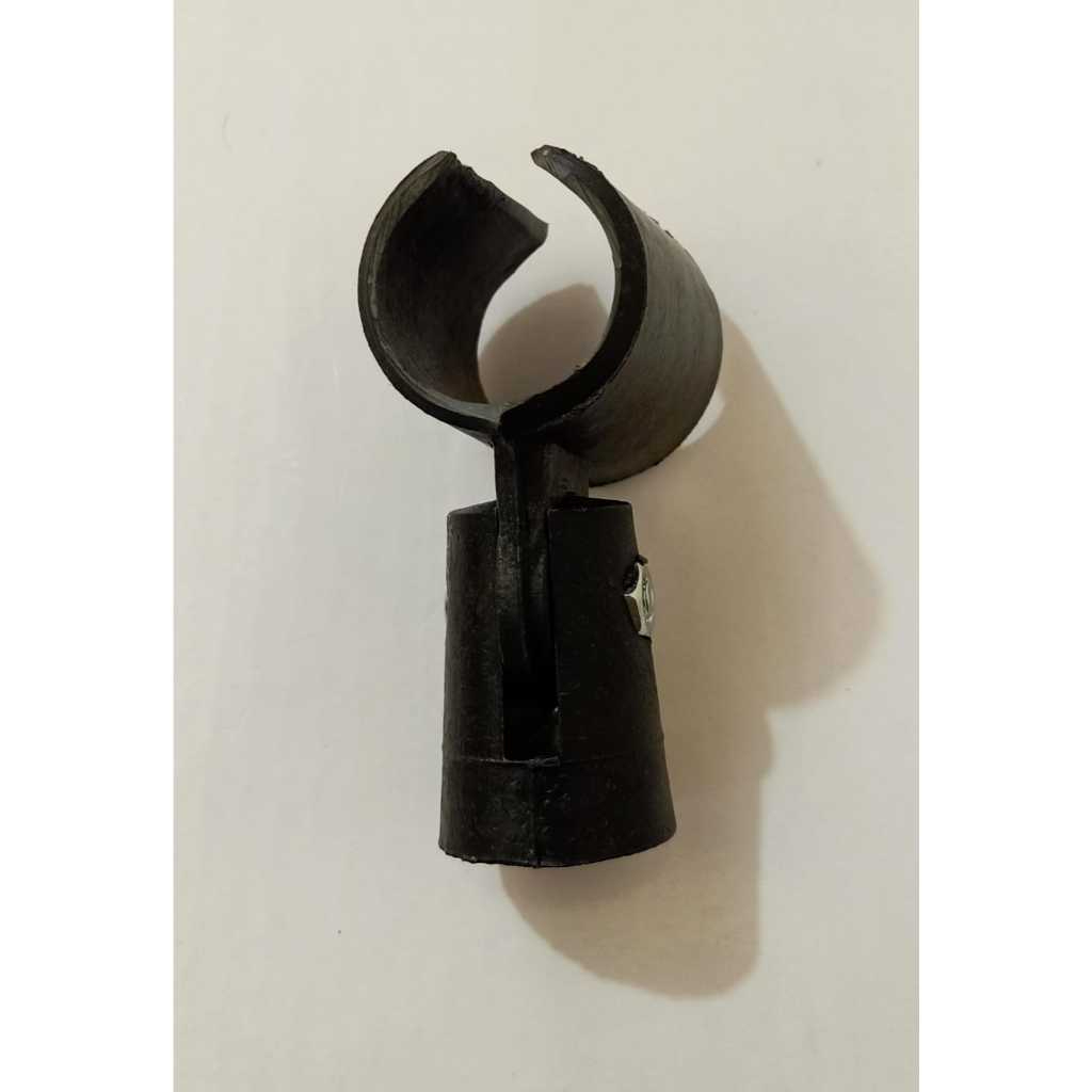 Catok Mic Y Bulat Biasa Lubang Kecil/Catok Mic Lubang Kecil/ Jepit Mic Holder Mic Plastik Hitam Drat