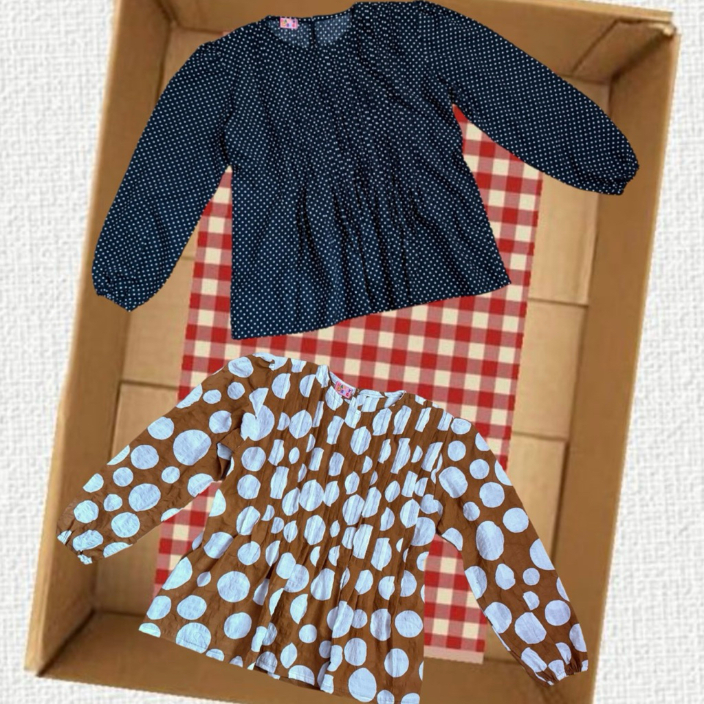 Staple pleated blouse by @happybag.co | blouse polkadot | blouse wanita | blouse lipit | ruffle blou