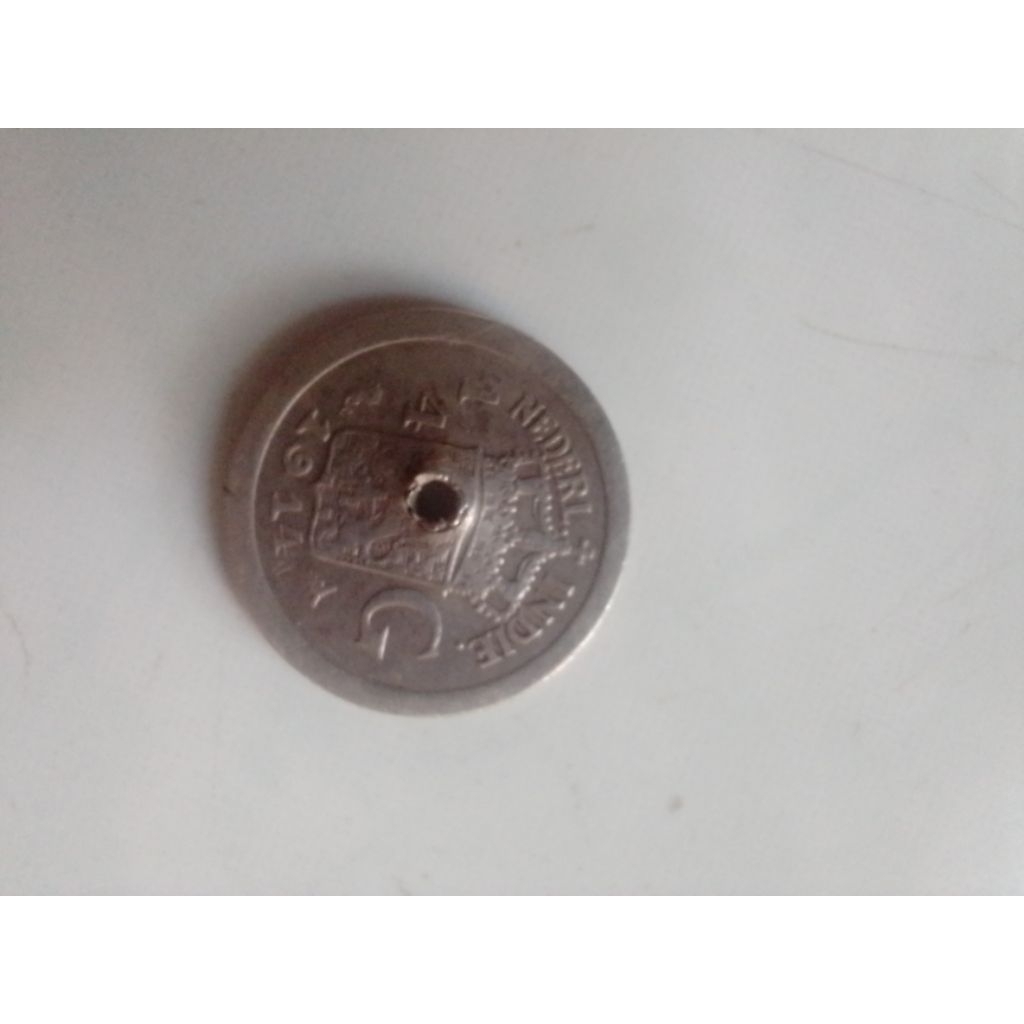 Koin kuno perak Nederland Indie 1/4 G, original asli