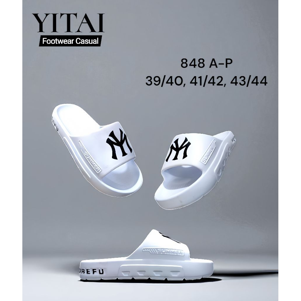 SENDAL SLOP YITAI PUTIH TERBARU DEWASA PRIA WANITA