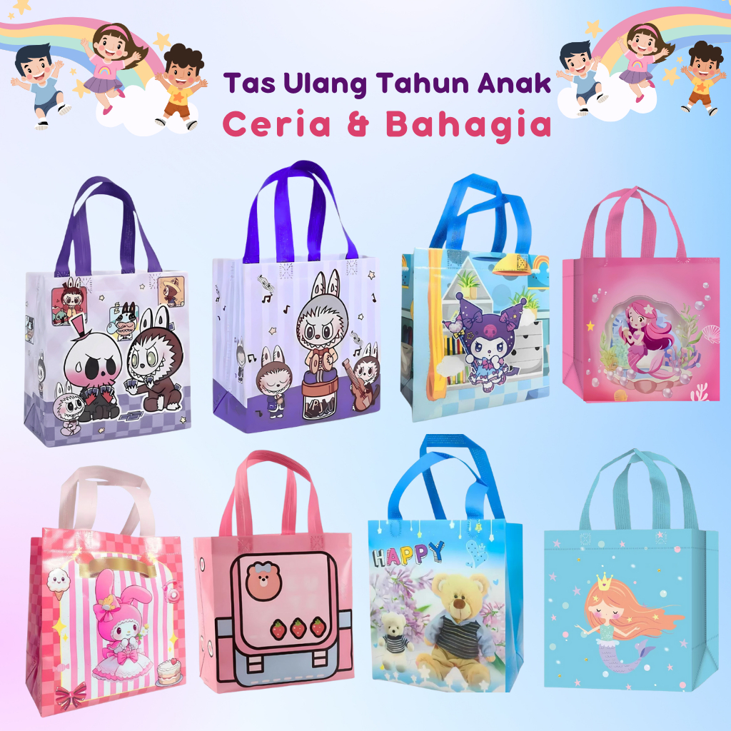 

【GARANSI RESMI 】Tas Spunbond Ulang Tahun Anak /Goodie Bag Spunbond/Tas Souvenir premium /Tas Kado