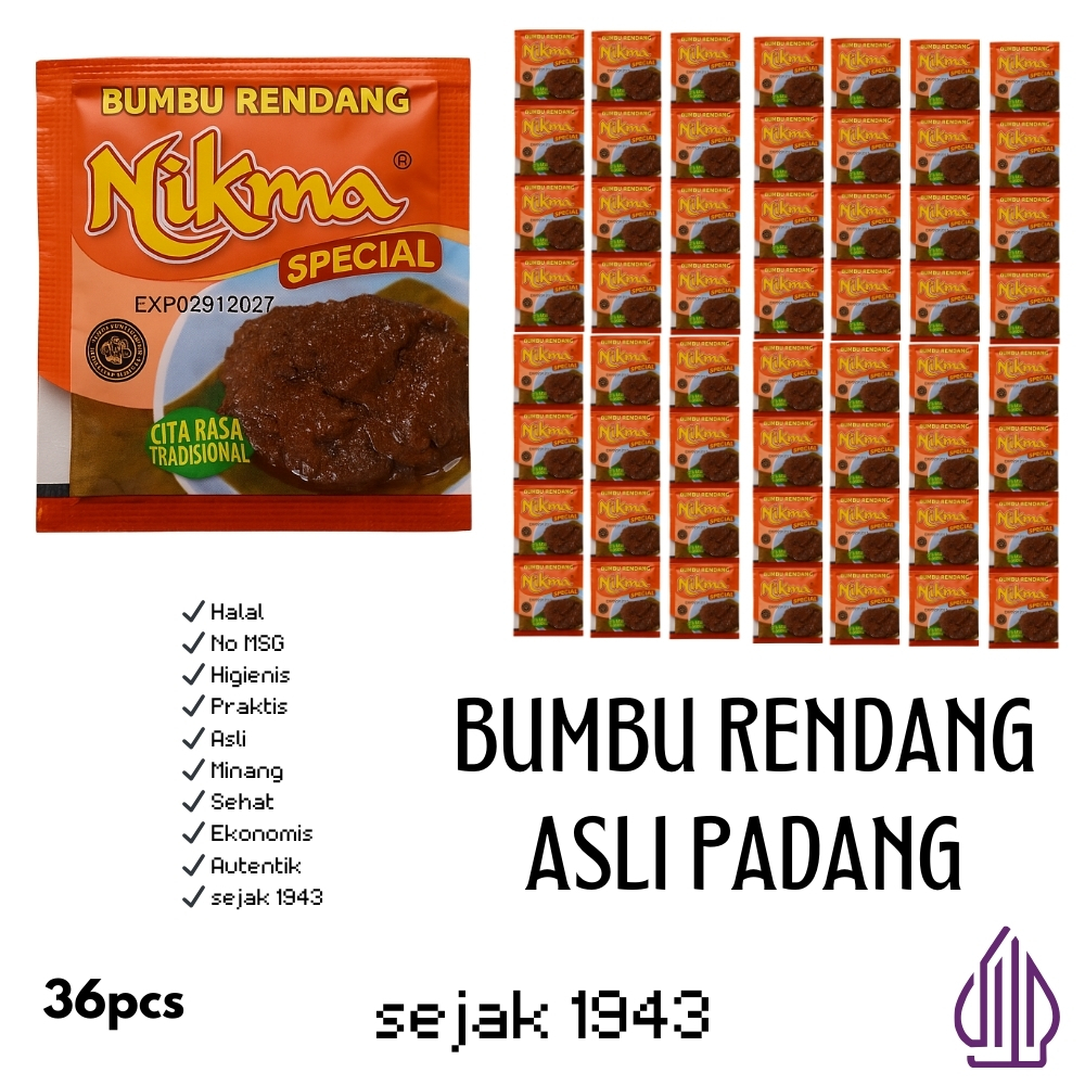 

NIKMA Bumbu Rendang Minang 36 Sachet Hemat Halal Higienis Cocok Untuk Masakan