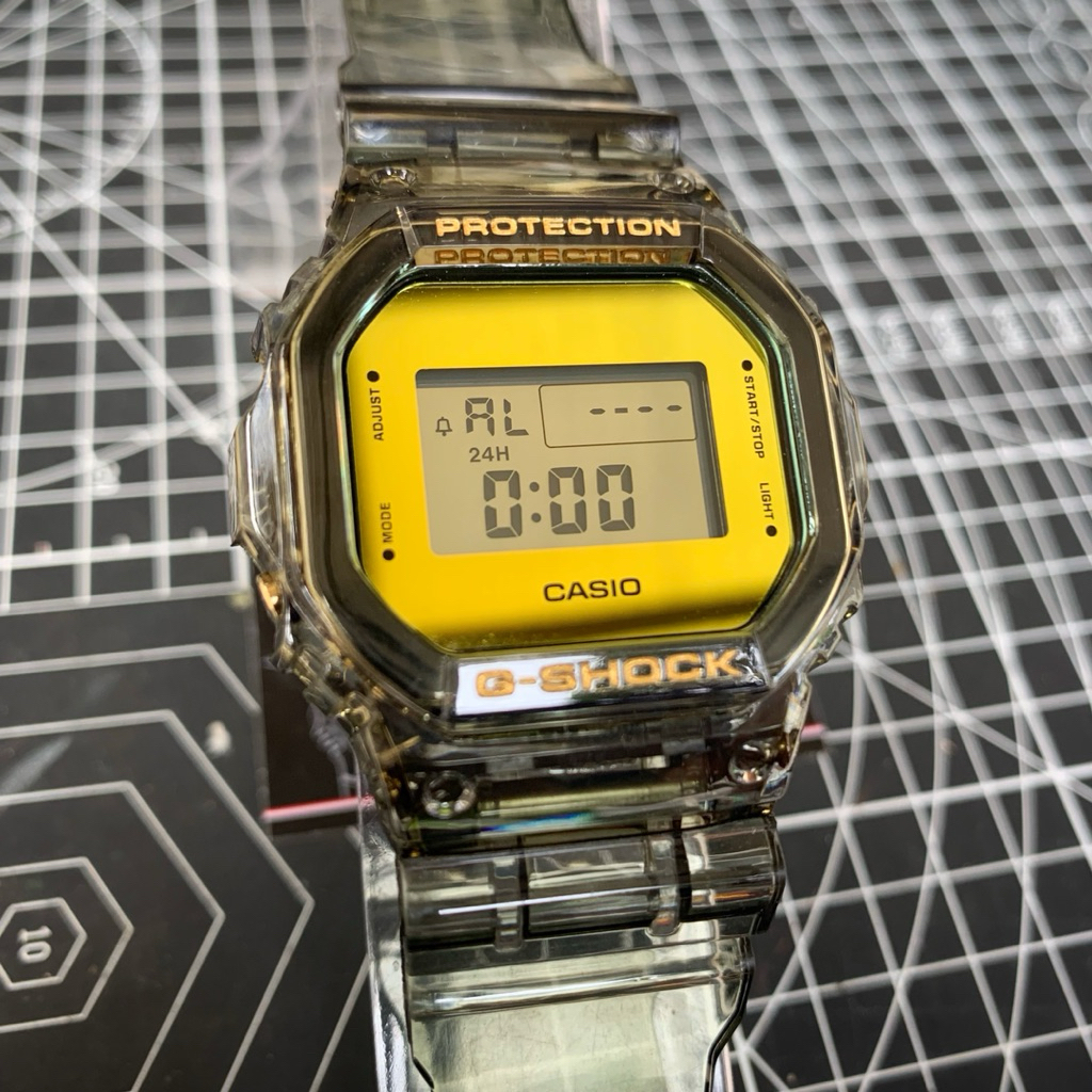 Gshock DW5600 Gold Series Original Custom Strap Bezel Smoke Clear Casio G Shock DW 5600