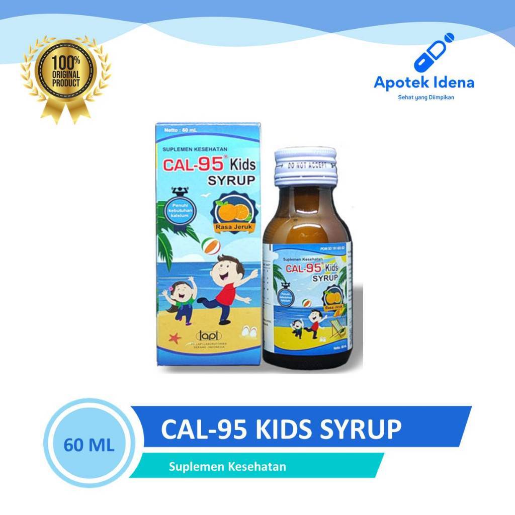 CAL 95 KIDS SIRUP 60 ML Vitamin Untuk Anak kalsium anak Vitamin Tulang Anak, peninggi badan anak