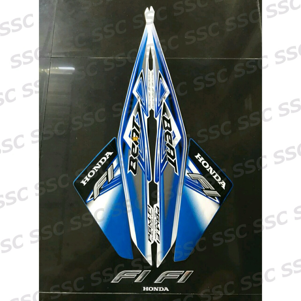 STRIPING STIKER BEAT FI 2013 PUTIH BIRU