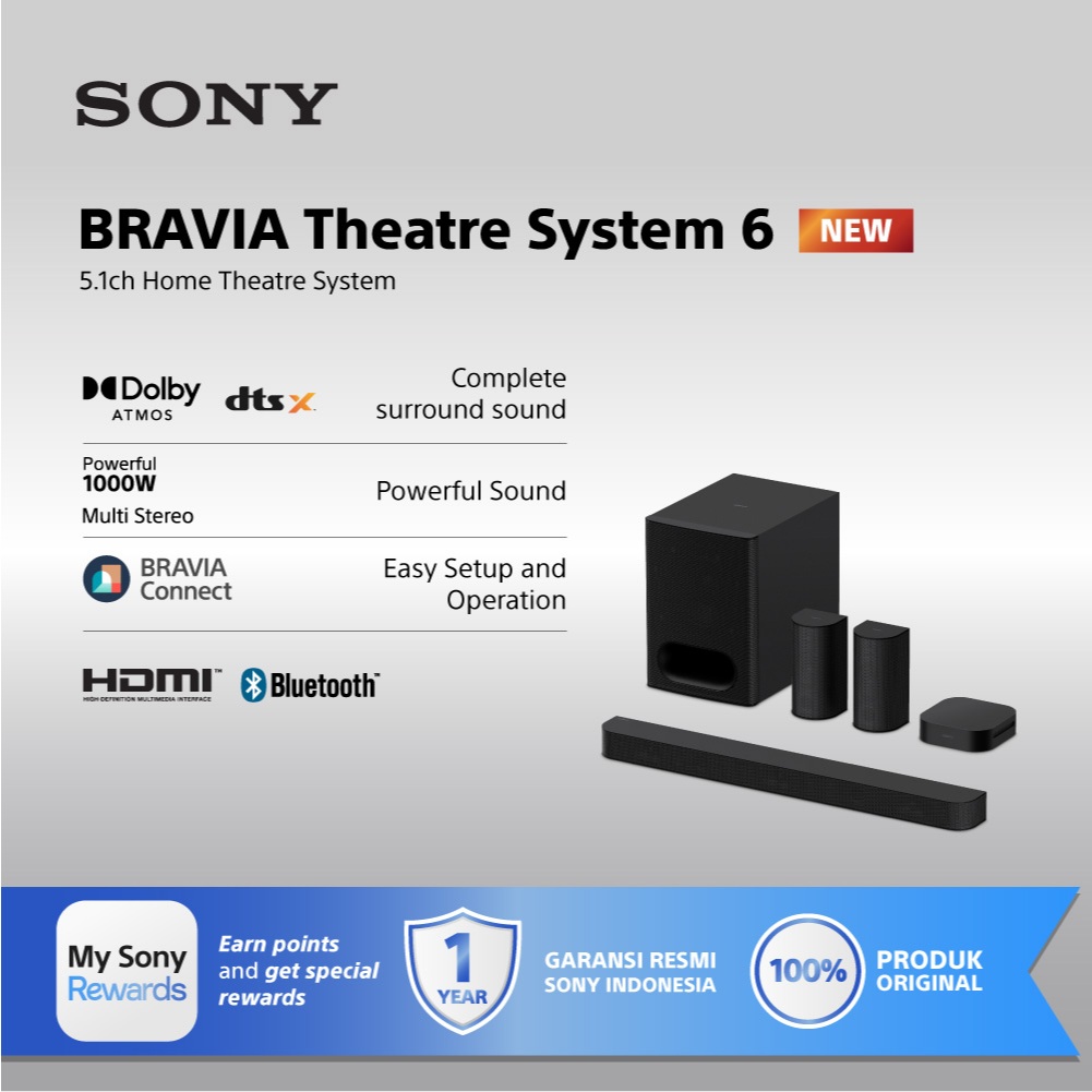 SONY BRAVIA Theatre System 6 HT-S60 5.1ch Home Theatre System