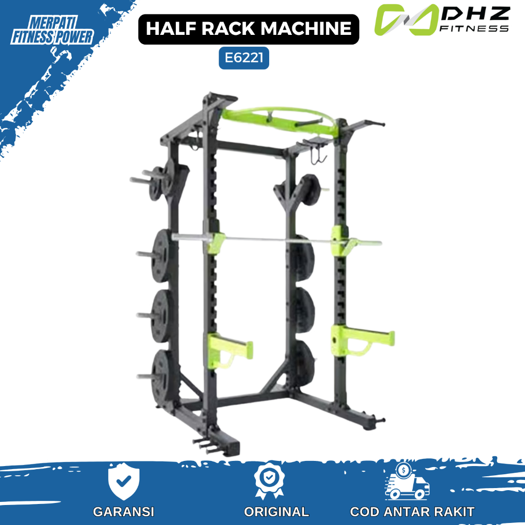 MERPATI FITNESS - New Alat  Fitness Gym Functional Half Rack Squat Power Rack Machine DHZ E6221