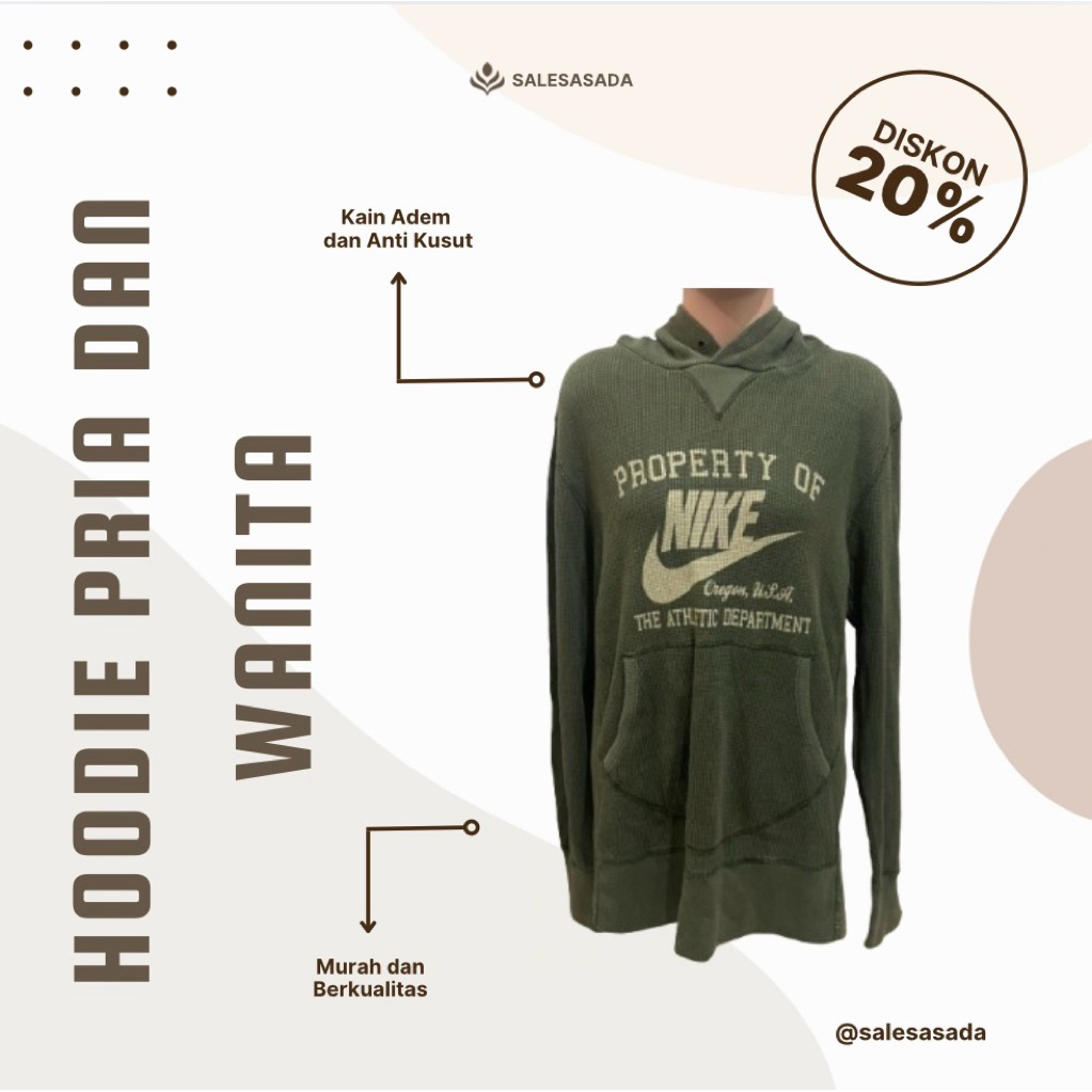 Preloved Nike Green Hoodie