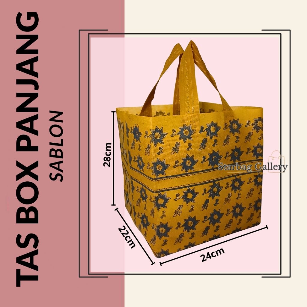 

(1 LUSIN/12 BIJI) Tas Pres Box Panjang Sablon Bunga
