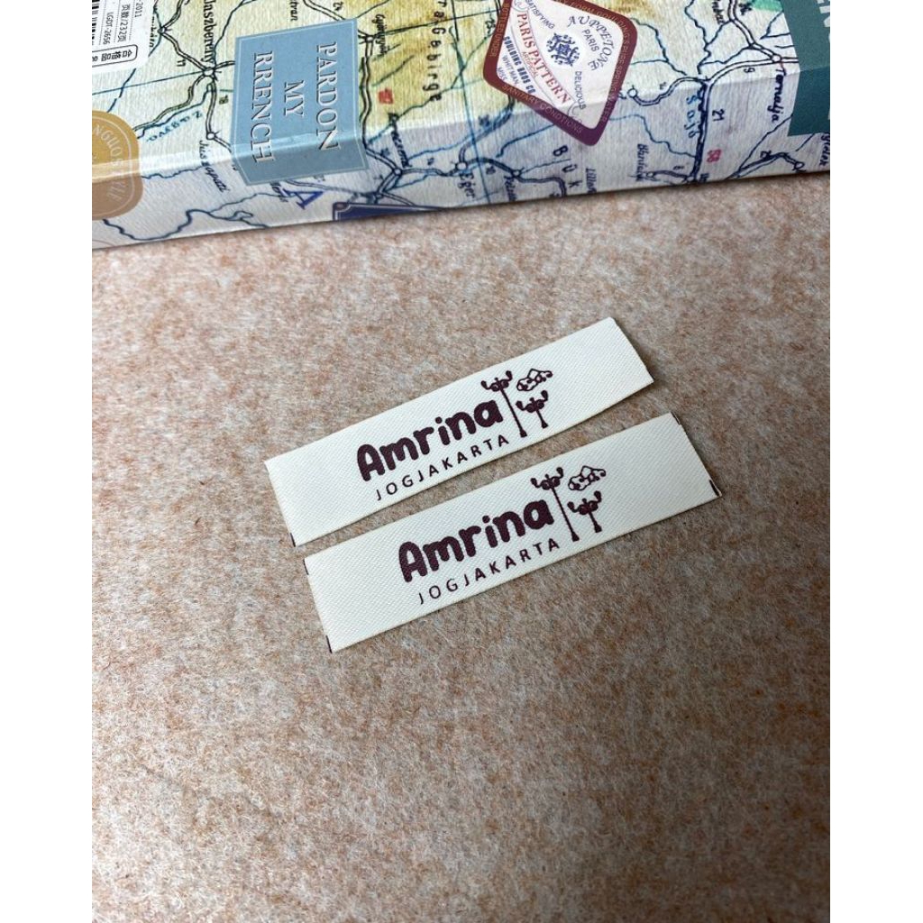 

BOSS LABEL BRAND/LABEL HIJAB/LABEL BAJU/MEREK/LABEL KATUN CREAM UK 1,3cm