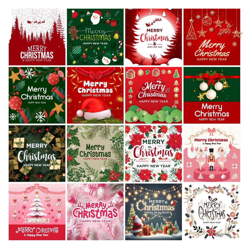 

70 pcs Stiker Natal Merry Christmas Kotak B