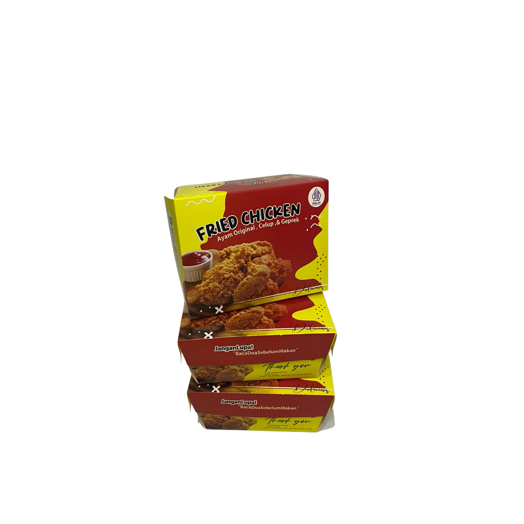 PAPER BOX AYAM ISI 100 PCS GLOSSY FULL COLOR AYAM CELUP AYAM KFC