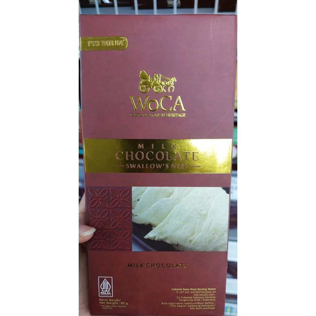 

WoCA Milk Chocolate with Swallow's Nest Premium - Cokelat Susu Rasa Sarang Walet 90 gr