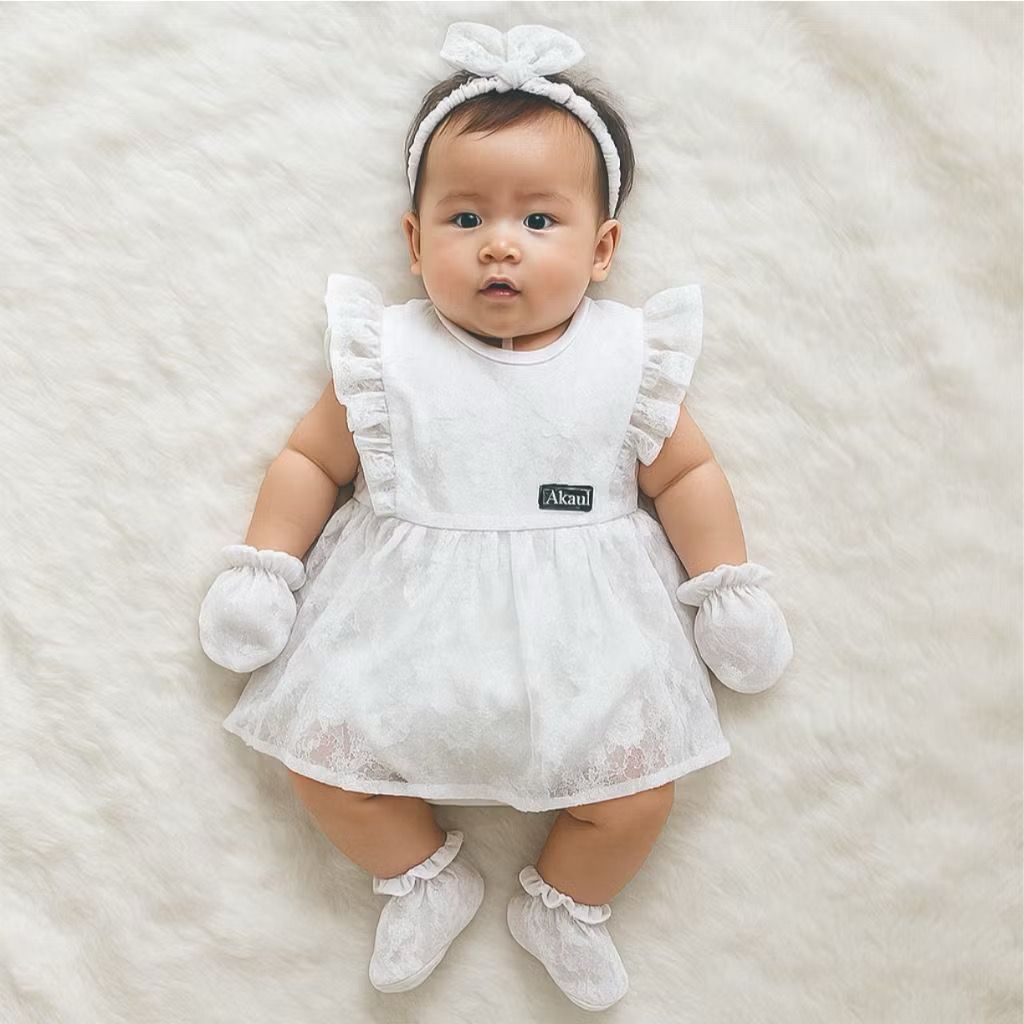 Akmal Dress Brokat Kd 1 Dress bayi perempuan baju bayi perempuan 0 6 bulan dress bayi perempuan 0 6 