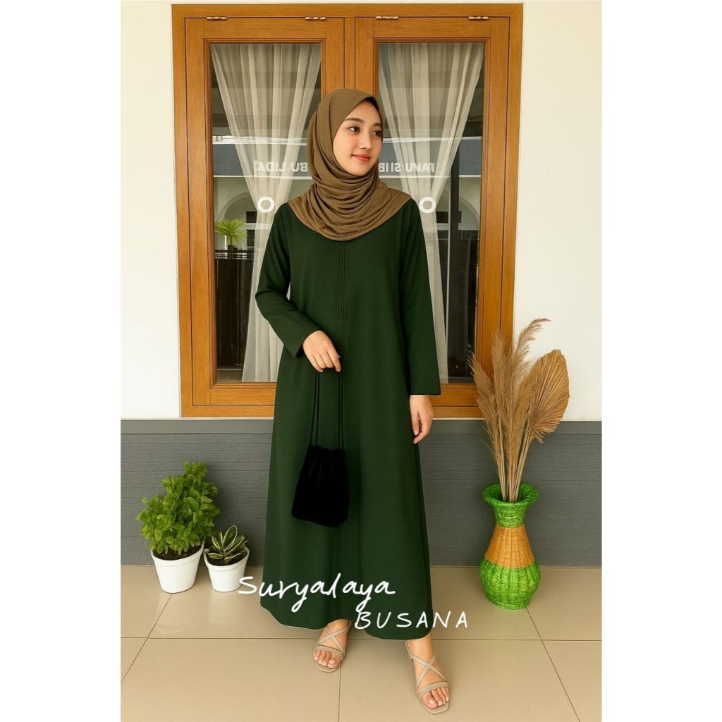 GAMIS WOLFIS POLOS PREMIUM/GAMIS FASHION MUSLIMAH/Gamis Basic Wolfis Polos Dress Wolfis Basic Syar'i