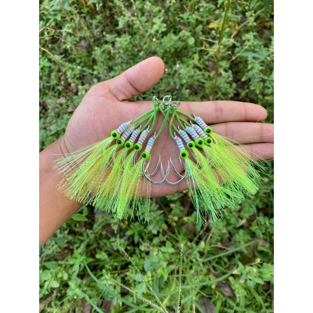 Assist Hook Premium Series SUTEKI Hook BKK by Sakejig - Kail Pancing Jigging GID ( Glow In The Dark 