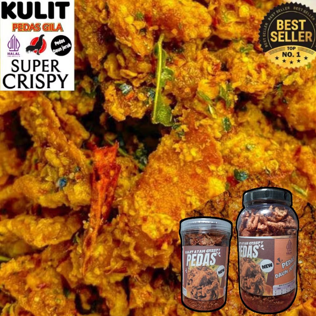 

kulit ayam crispy pedas daun jeruk,asin gurih