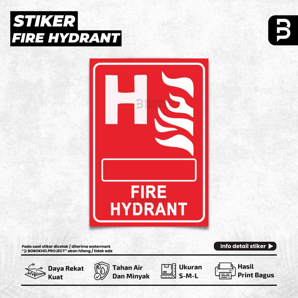 

Sign Sticker Fire Hydrant / Stiker Pemadam Api / Stiker Penunjuk Alat Pemadam Kebakaran