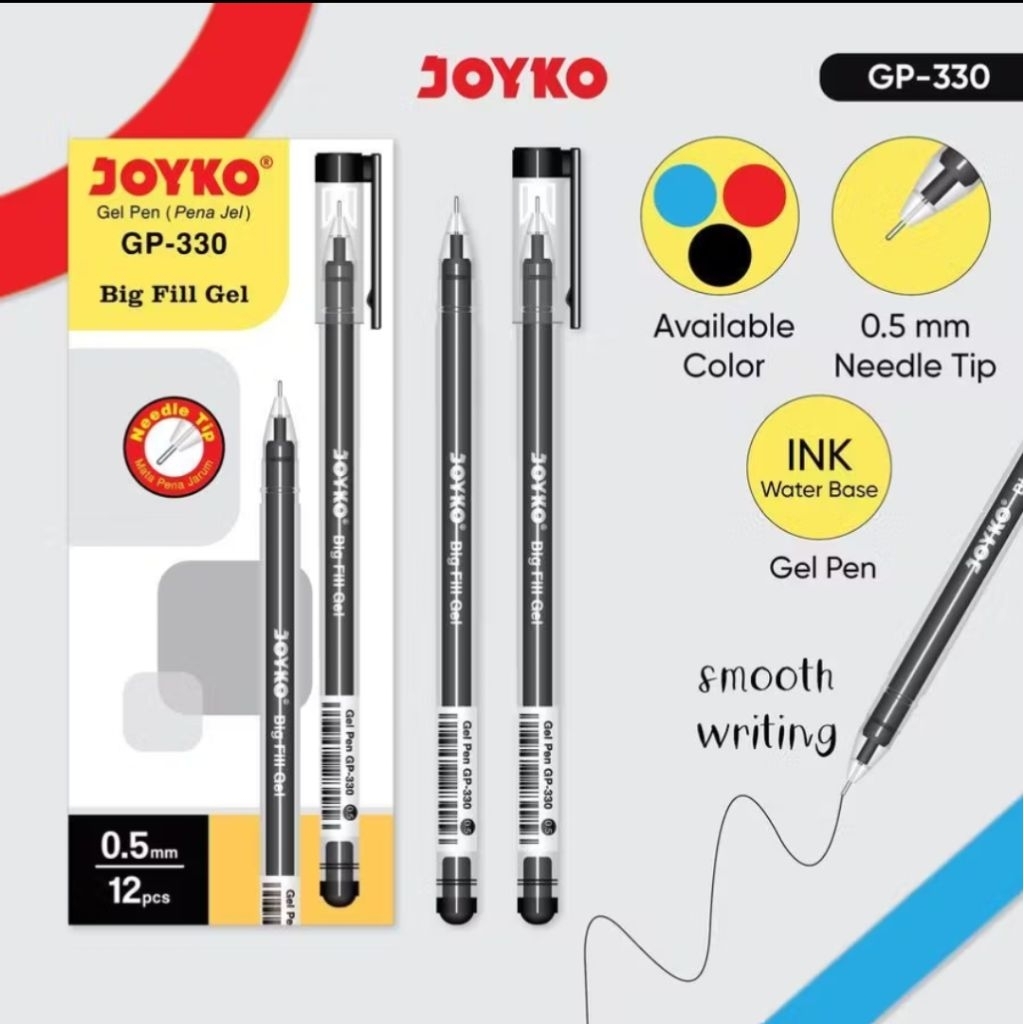 

[1LUSIN] Pulpen/Bolpoin Gel JOYKO GP-330 Hitam
