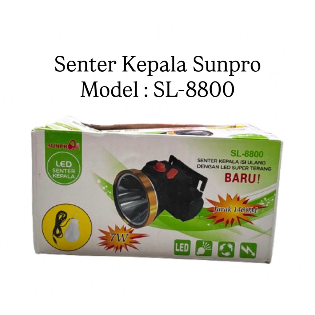 Jual Senter Kepala Sunpro SL-8800/Senter Kepala Murah