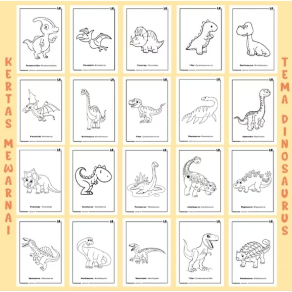 

KERTAS MEWARNAI A5 ISI 20 LEMBAR TEMA DINOSAURUS -UNTUK TK,PAUD,SD BERMACAM KARAKTER KARTUN