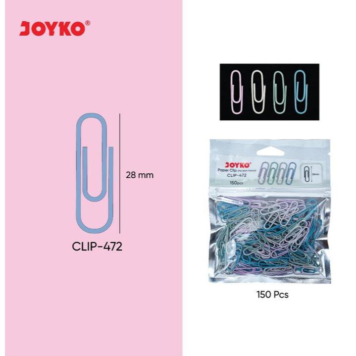 

Paper Clip Warna Pastel Joyko Clip-472 Isi 150 Pcs Original (1 SET) / Klip Penjepit Kertas Berwarna Colored Paperclip Joyko CLIP 472 Per Set