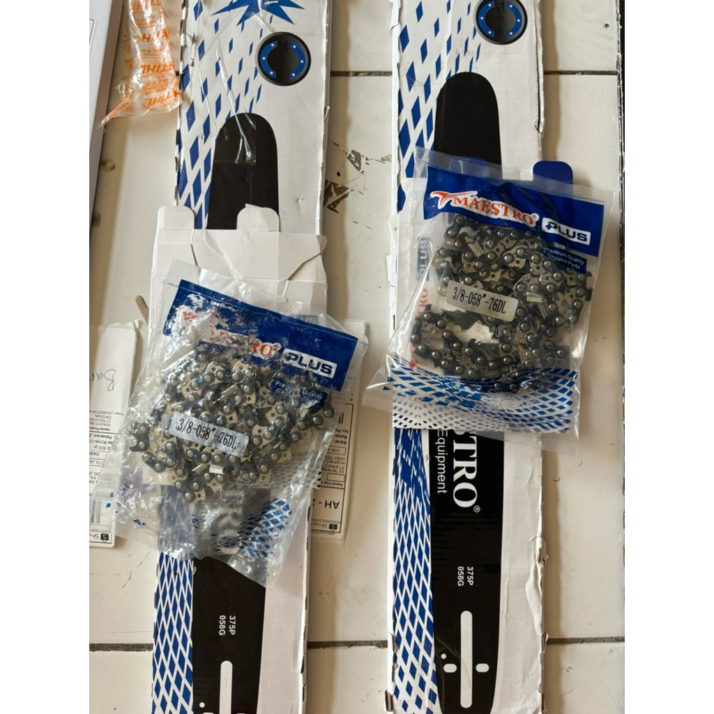 Paket Hemat Guide Bar Chainsaw Maestro 22 Inch + Rantai Maestro 22 inch 38 Mata Type Potong