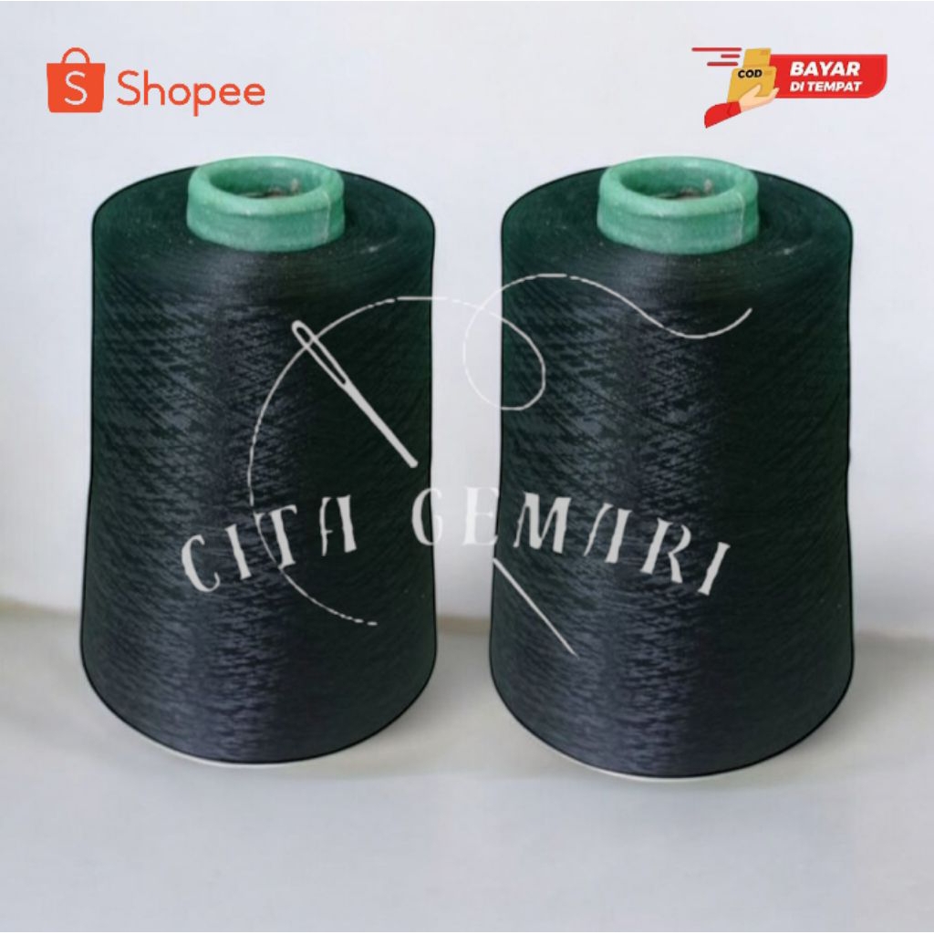 BENANG OBRAS POLYESTER 500GRAM HITAM | BENANG POLYESTER 150/48 | POLYESTER | POLISTER