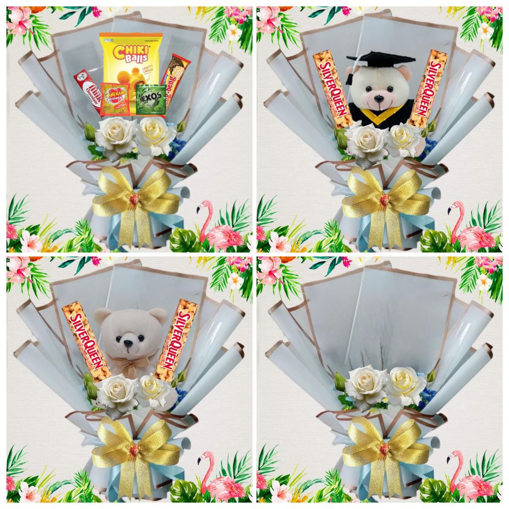 

BUKET CUSTOM BUKET BEBAS VARIASI BUKET KOSONG SNACK COKELAT AKSESORI