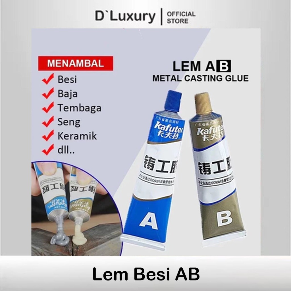Lem AB Epoxy Lem Campur 20 Gram Penambal Besi Radiator Anti Bocor dan Tahan Panas