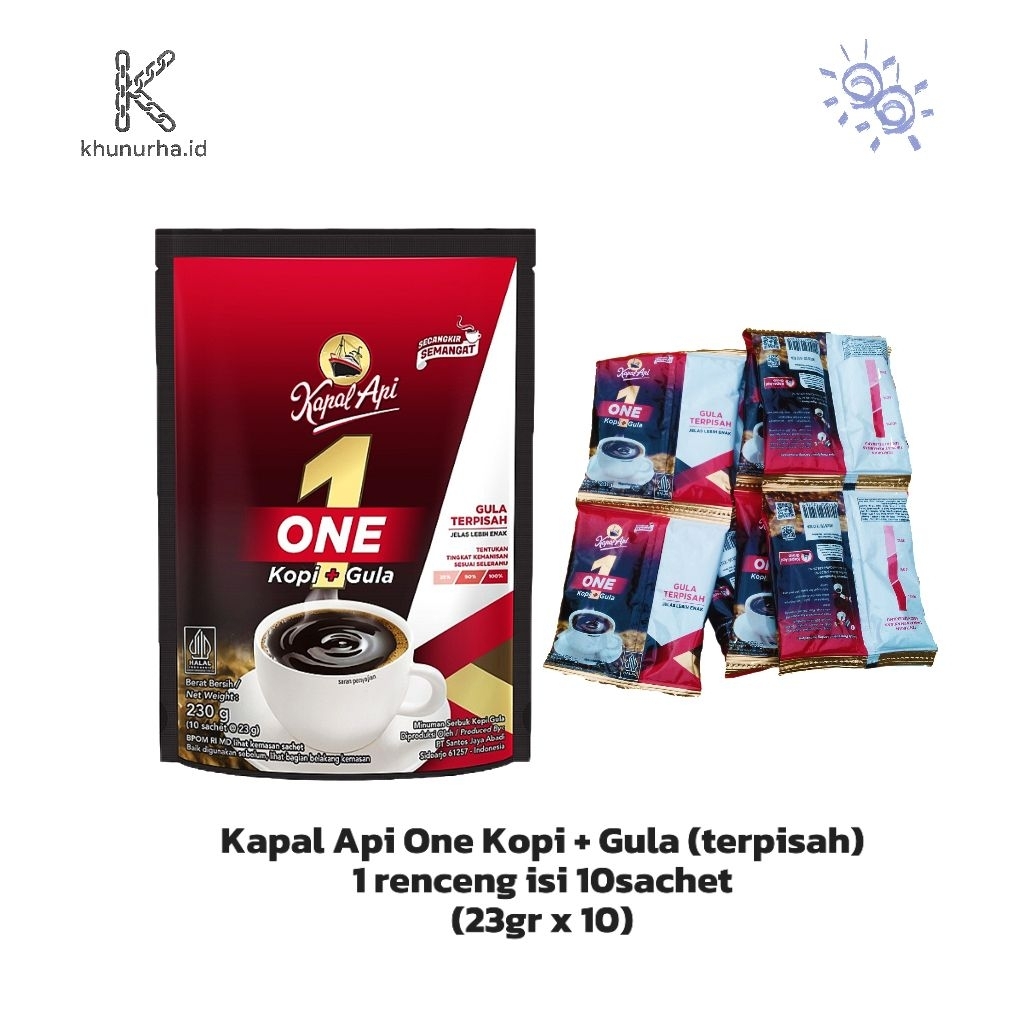 

Kapal Api One Kopi+Gula (terpisah) isi 10sachet || khunurha.id