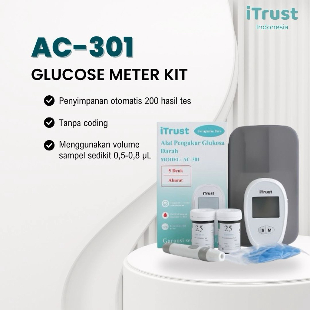 Alat Tes Gula Darah iTrust AC-301 – Paket Lengkap
