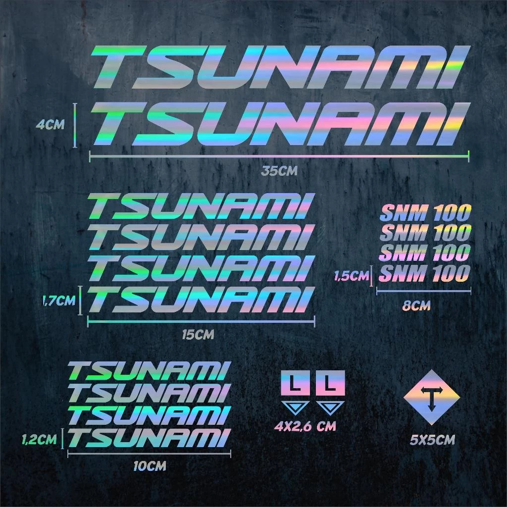 Sticker Cutting Tsunami SNM 100 Bike, Stiker Frame Fixie 1 Set