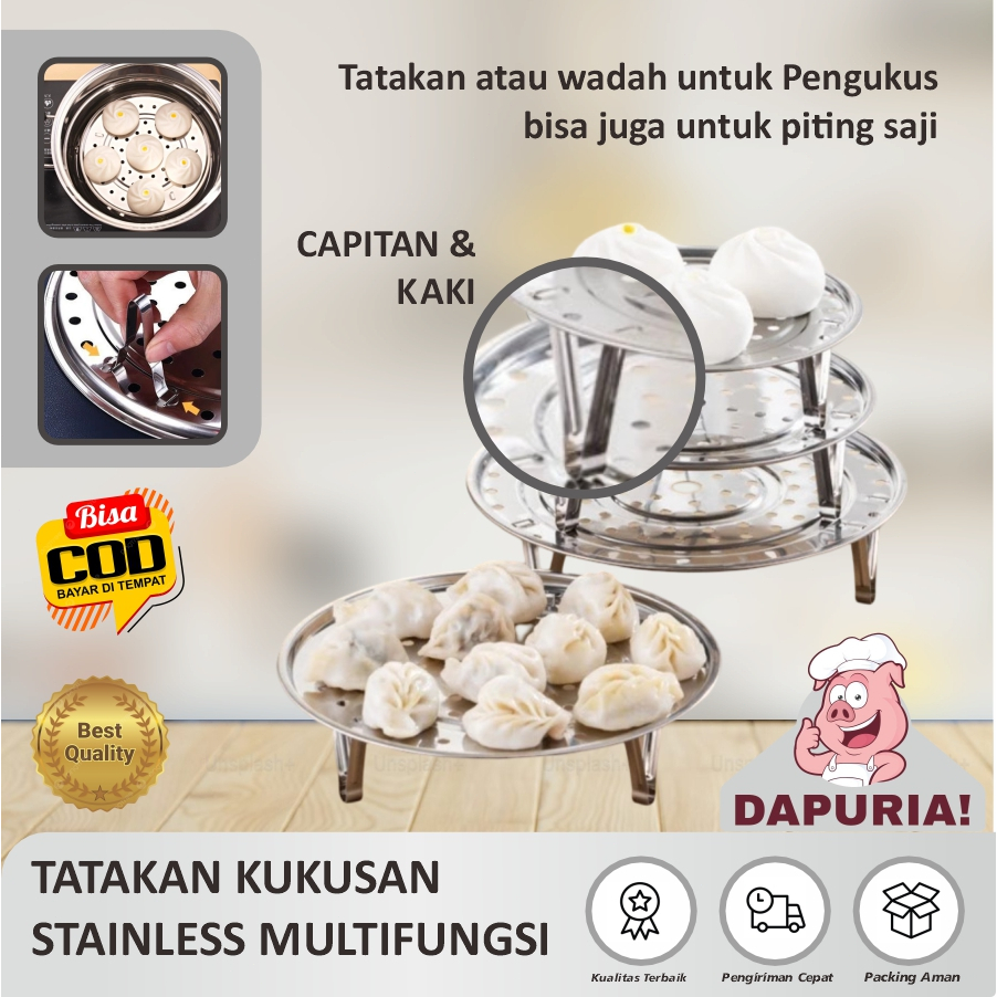 TATAKAN KUKUSAN STEAMER/ ALAS PANCI KUKUS 18CM-30CM/TATAKAN KUKUSAN PANCI TERATAI STAINLESS STEEL
