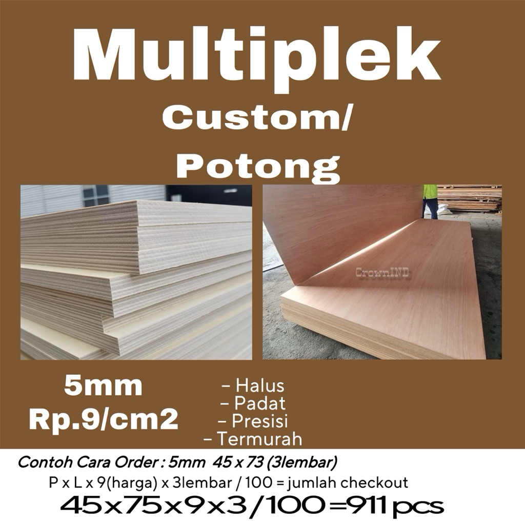 Multiplek 5mm Request Ukuran Presisi Tinggi