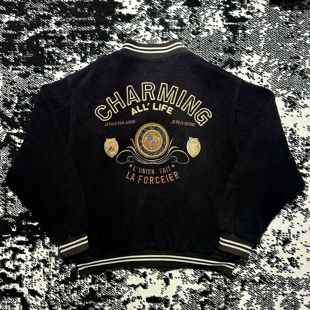 Varsity Wool Jacket Charming Vintage Bordir 90's