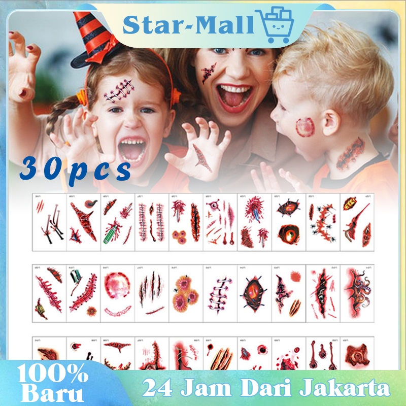 Temporer Tahan Lama Scar Sticker Tattoo Tato Luka Palsu Tatoo