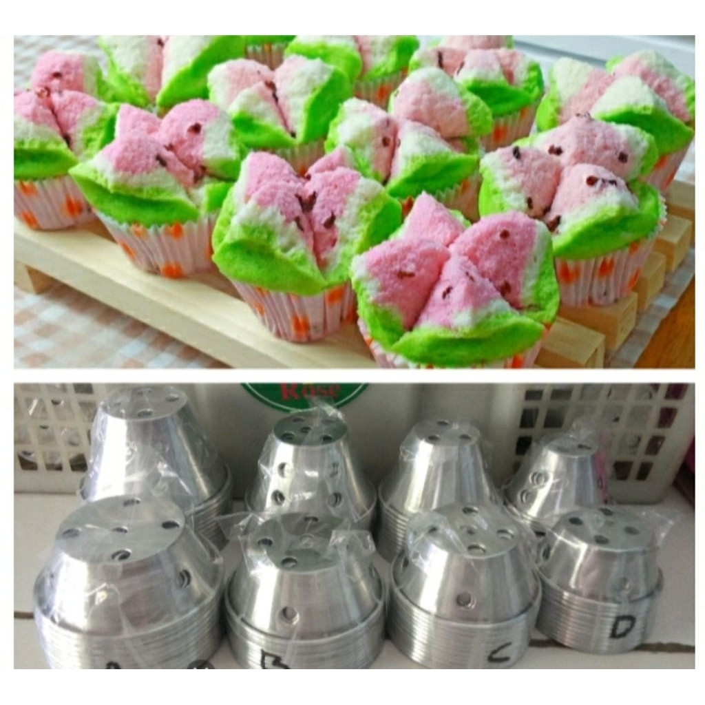 12pcs cetakan bolu kukus mekar/cetakan bolu kukus pendek/cetakan bolu kukus tinggi/COD MURAH