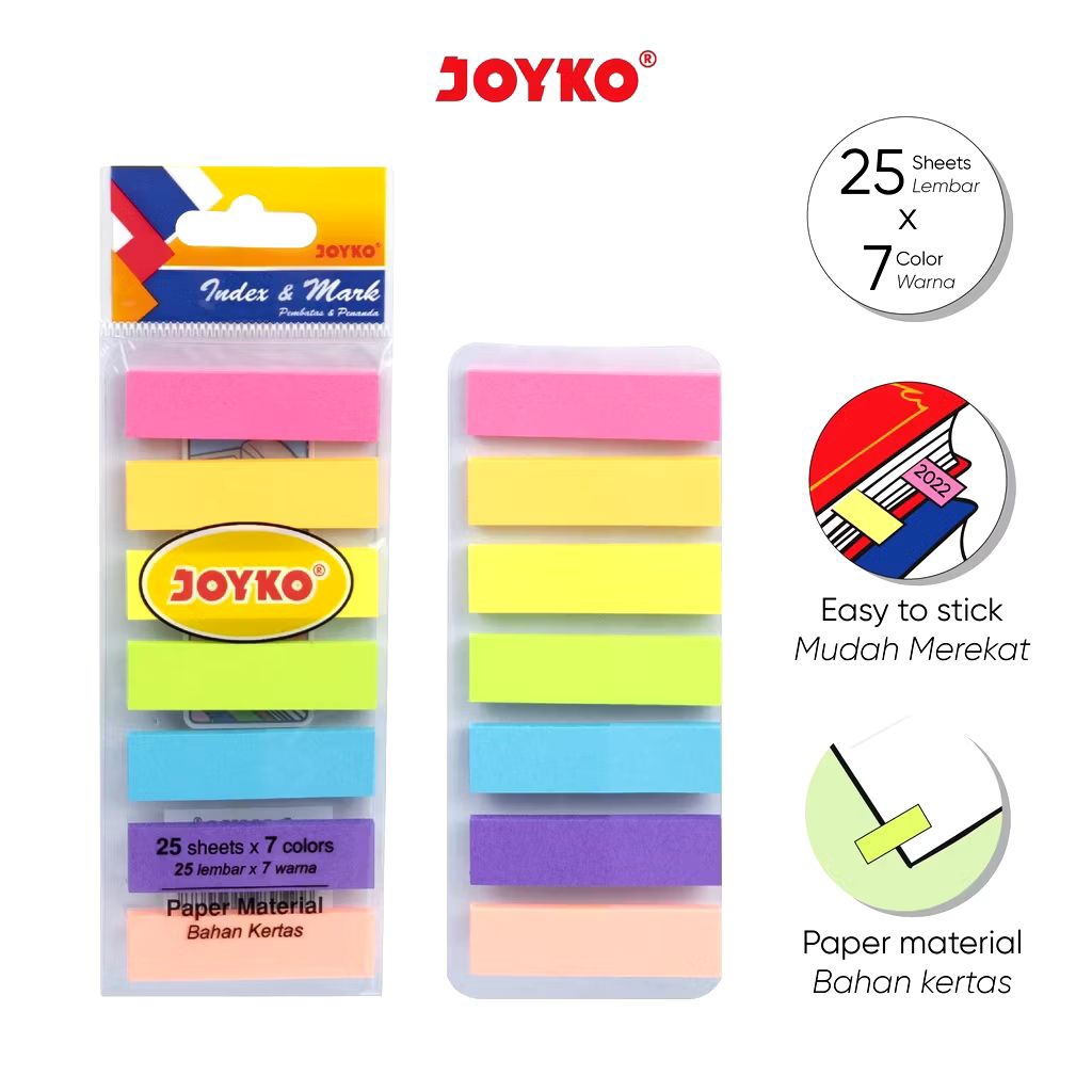 

Joyko IM-32 | Index Mark Kertas | Penanda Memo 7 Warna | Pembatas Kotak | Index Memo