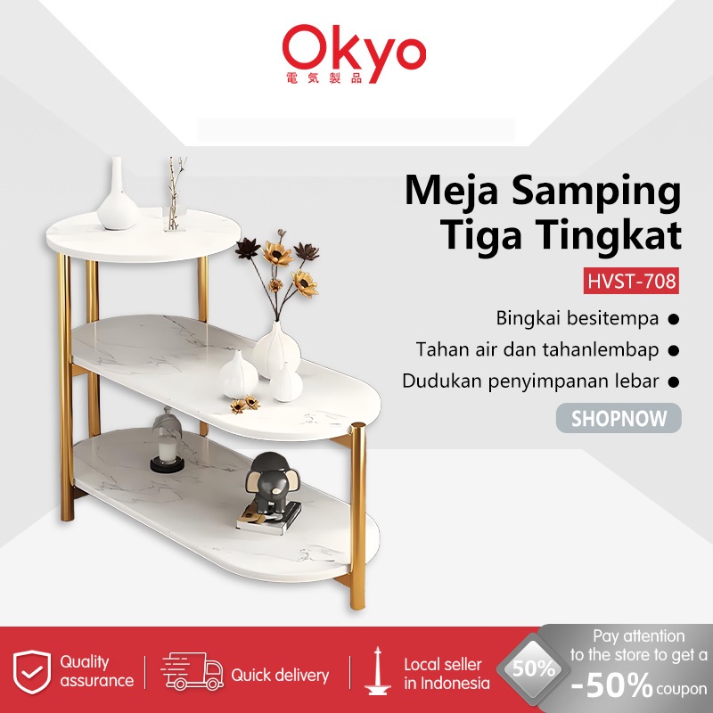 Meja Minimalis Bufet Marmer Kemewahan Ringan Meja Kopi Meja Nakas Meja Tamu Furniture Ruang Tamu Mej