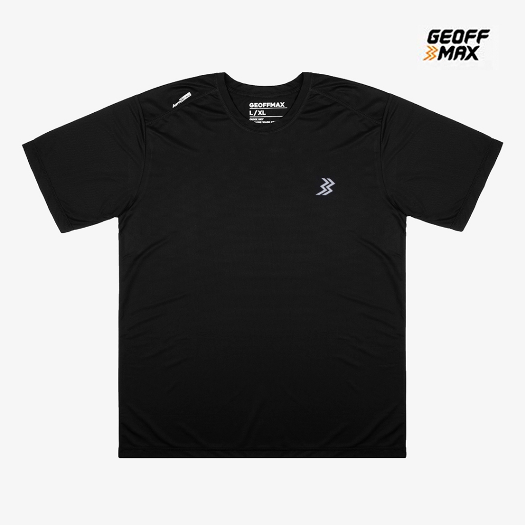 Geoff Max - Octoflex SS Dryfit Black Kaos T-Shirt Lengan Pendek Trail Running T-Shirt Pria & Wanita