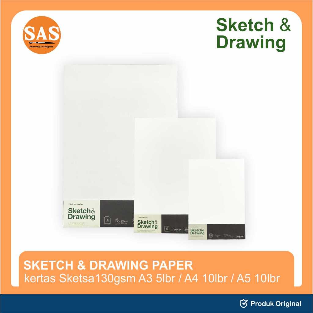 

Sketch & Drawing Paper - 130gsm A3/A4/A5 - Kertas Gambar Sketsa - SAS