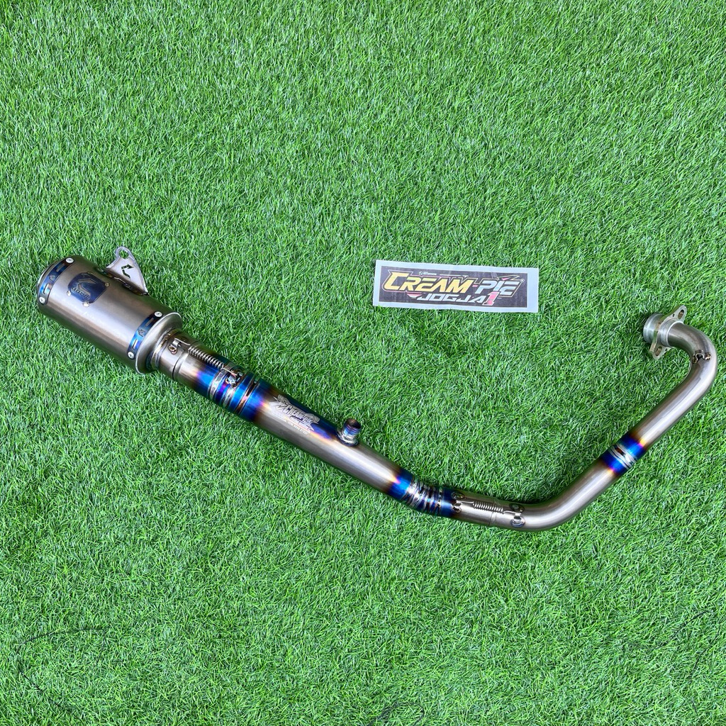 Knalpot Creampie MX King CP2 RX CR93 CR9 Titanium BLACK Sanblast Stenlis Novice Beginer Rookie Roadr