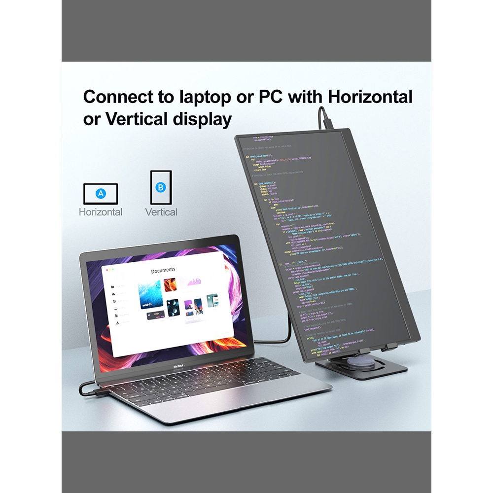 Portable Monitor 4K Touchscreen 15.6 Inch HDMI Type C USB Thunderbolt 2160p Laptop Komputer PC HP Ma