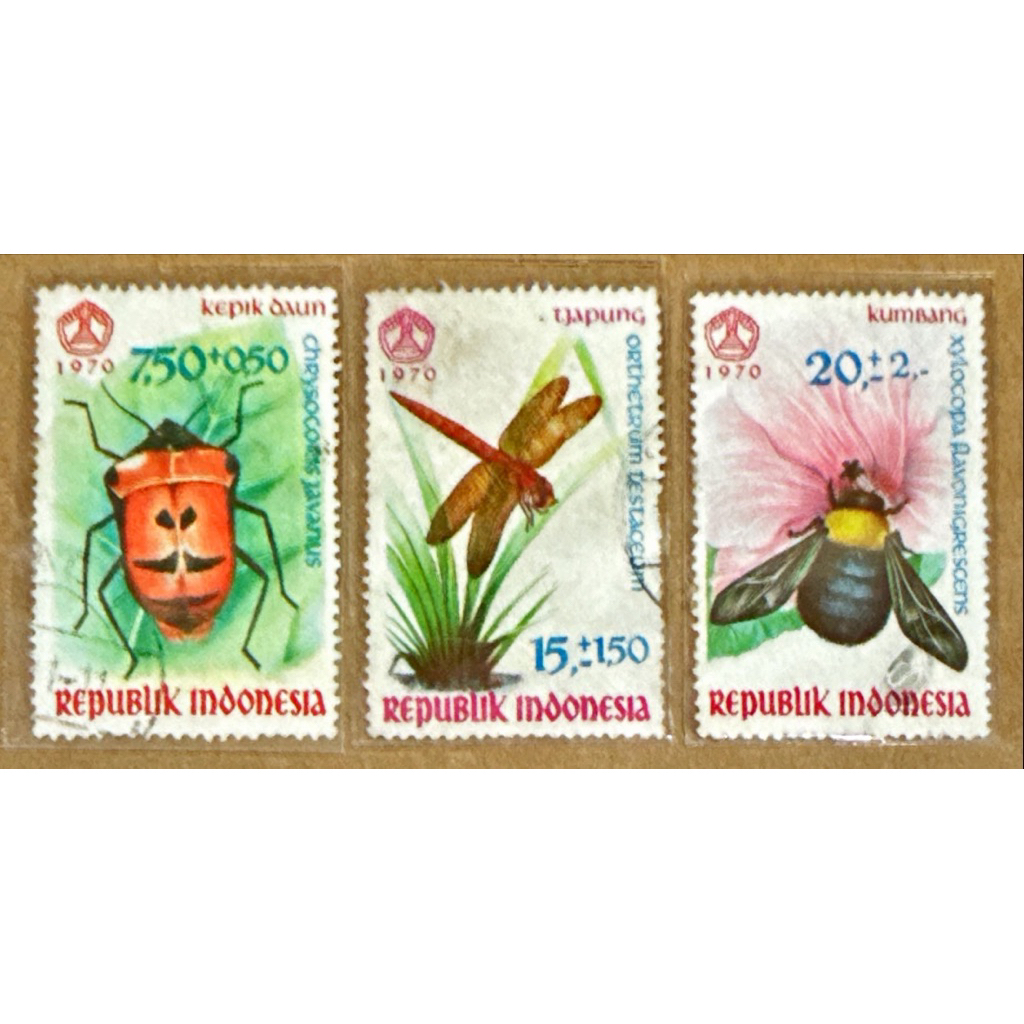 

(BA) PRANGKO INDONESIA 1970 SERANGGA 3V COMPLIT SET USED (BAGIAN BELAKANG ADA TROPIS SESUAI GAMBAR).