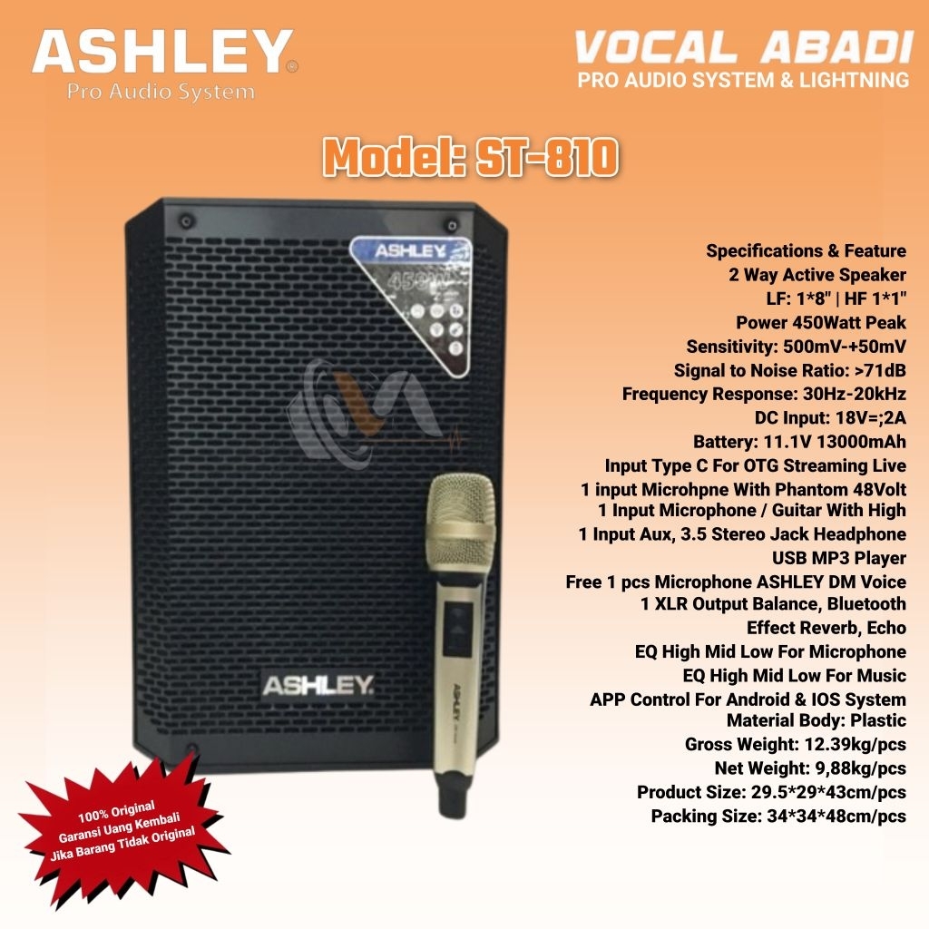 SPEAKER PORTABLE ASHLEY ST-810
