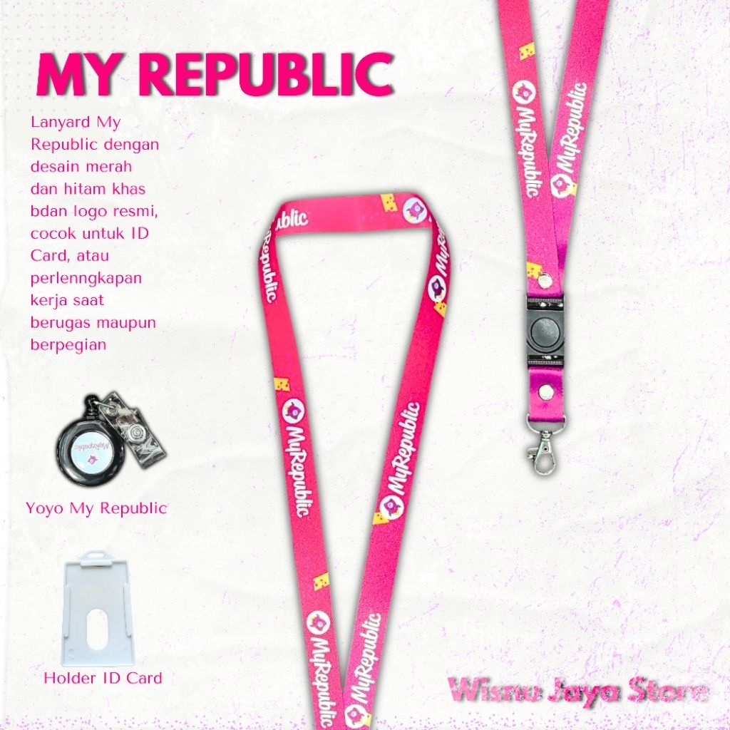 

Lanyard MyRepublic 90cm – ID Card, Kunci, Event, Bahan Tissue Premium | Termurah| Terpercaya