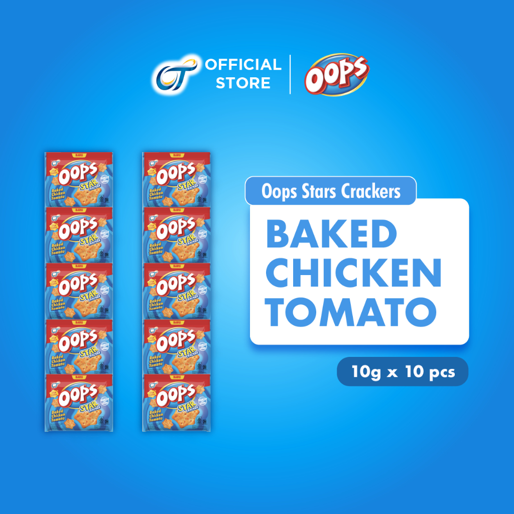 

Oops Star Baked Chicken Tomato 10GR - [1 Renceng Isi 10 Pcs]