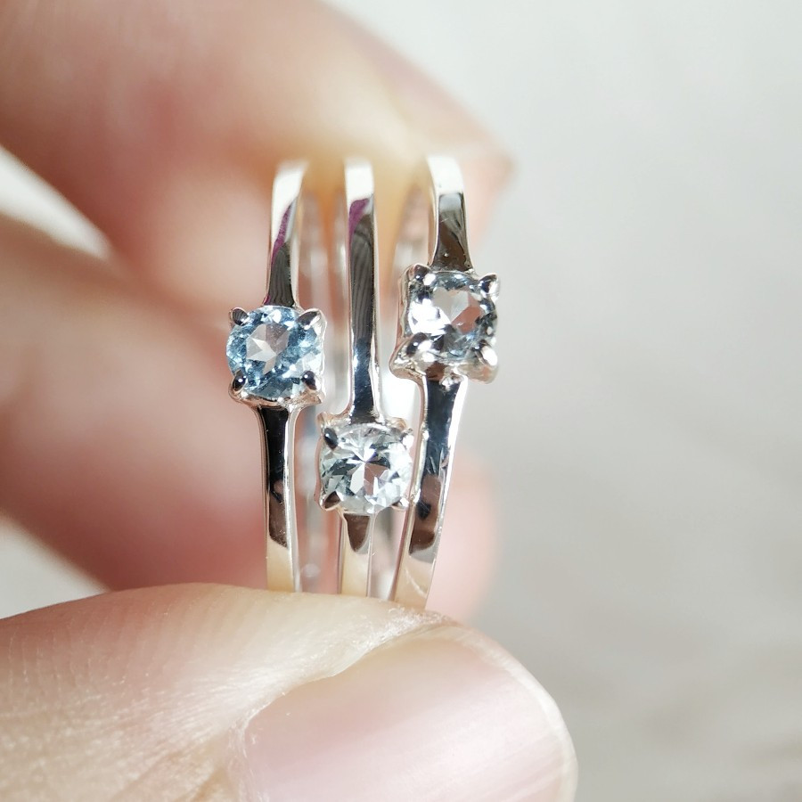 Talia Aquamarine Ring Silver Cincin Perak 925 Handmade Ariant Jewellery Bali